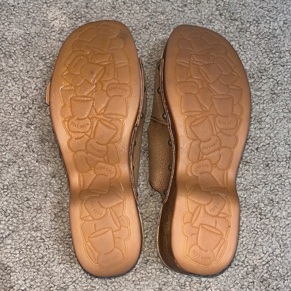 Kork-Ease Saffron Slide Leather Sandal Cork Woodgrain Brown Terra 8 - Picture 8 of 8